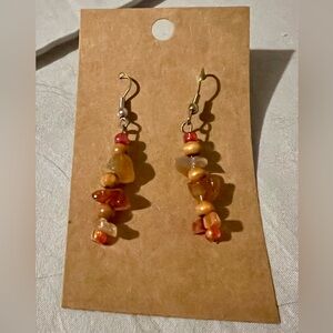 Elegant Amber and Gold Dangle Earrings